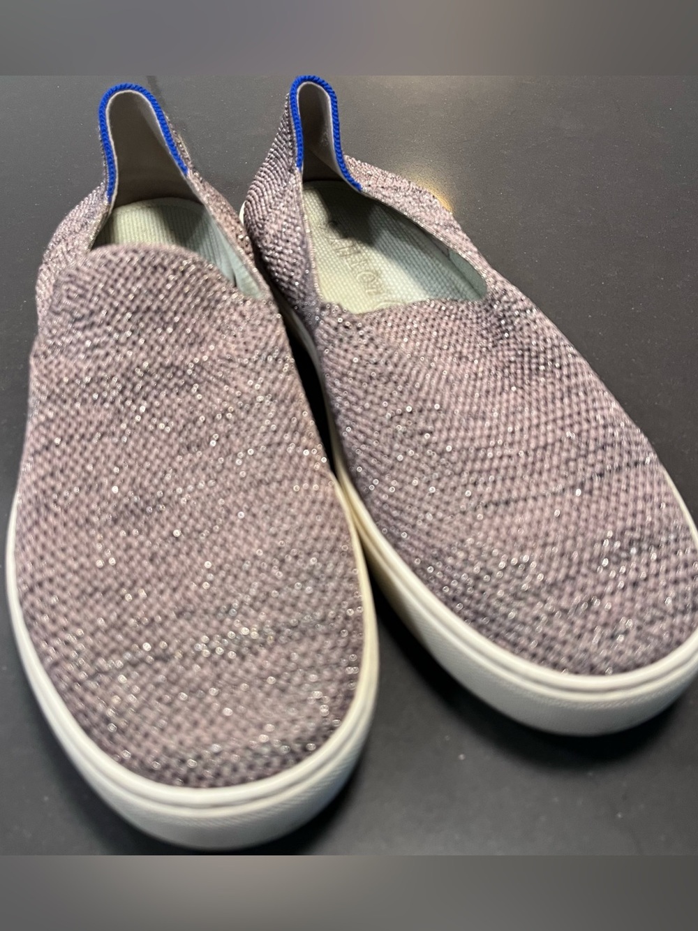 Rothy's The Original Slip On Sneaker Sparkle Women 9 Knit Casual Shoes Gray - Picture 5 of 5